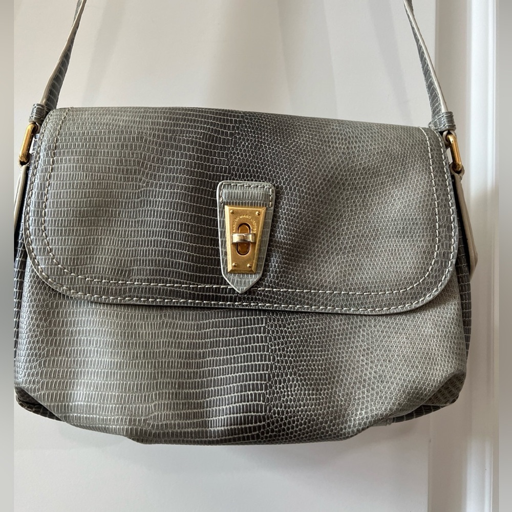 Marc By Marc Jacobs Lizzie Spotless Embossed Crossbody Bag In Moss Gray